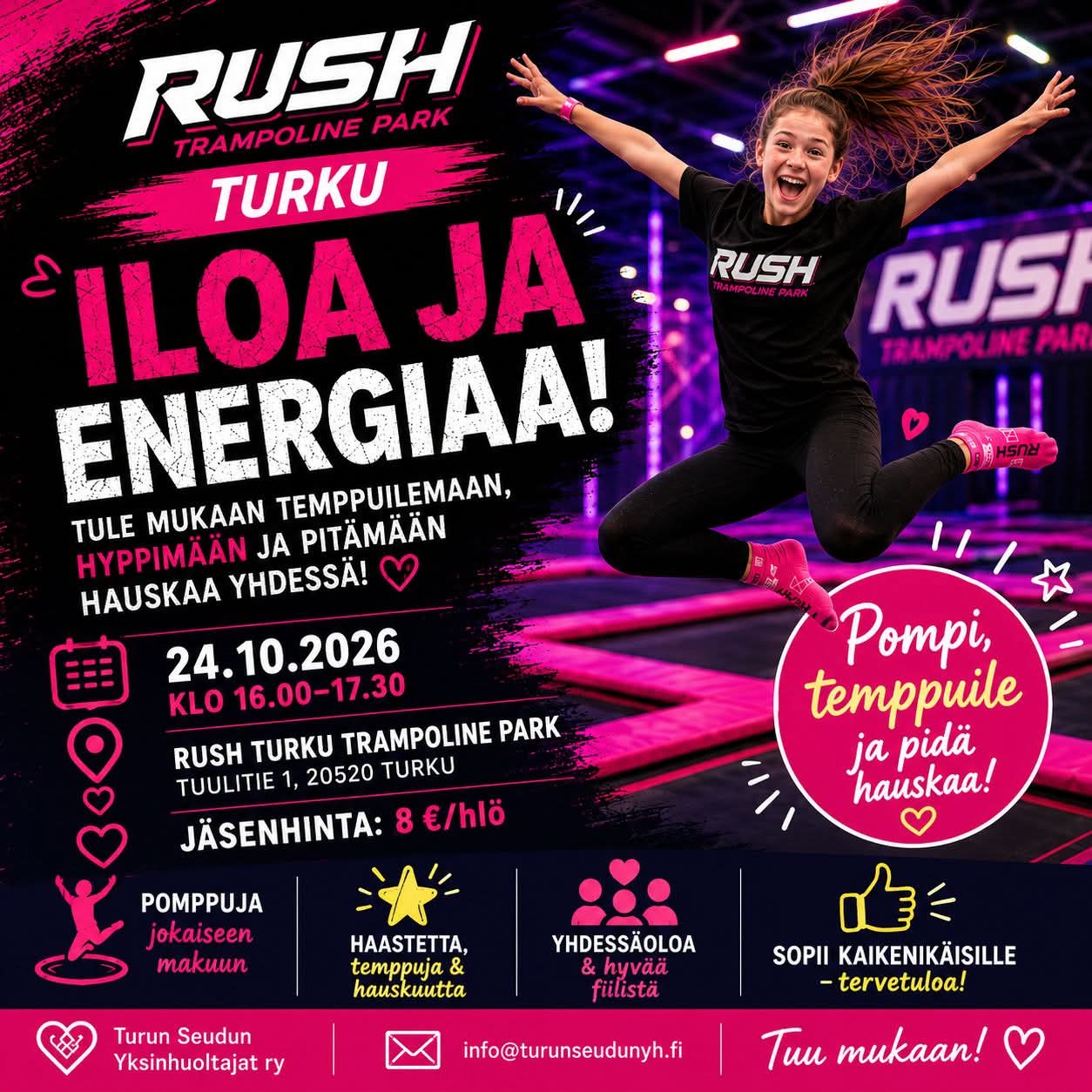 51 RUSH trampolin park  lajikokeilu 24.10.2026